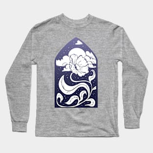 I bloom at night - blue gradient Long Sleeve T-Shirt